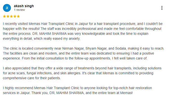 Hair Transplant Customer Reviews